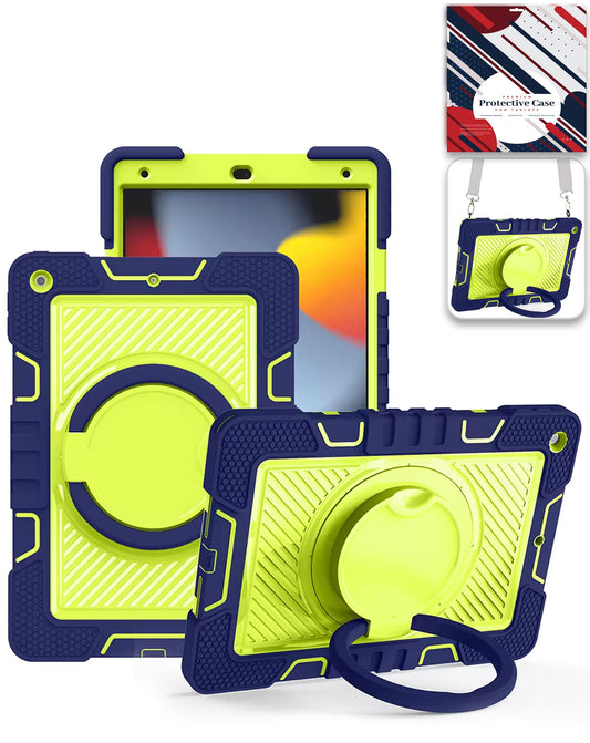 Heavy-Duty Shockproof Kickstand Case for iPad 5 2017 — Navy Blue