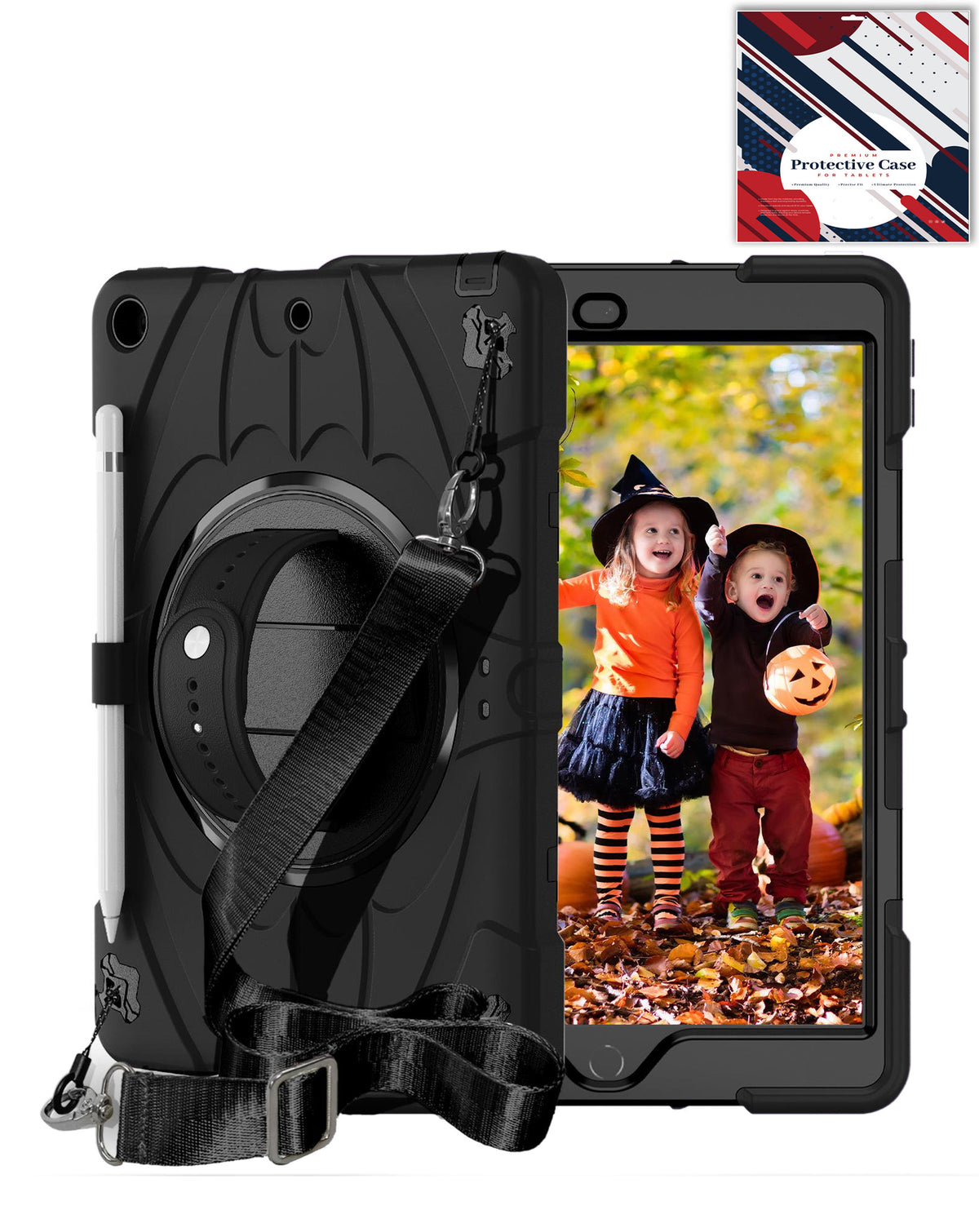 Heavy-Duty Shockproof Kickstand Case for iPad 5 2017 — Black