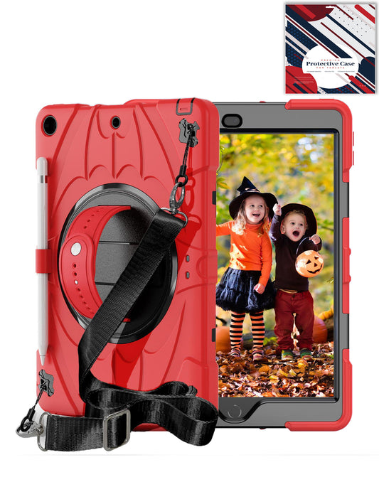 Heavy-Duty Shockproof Kickstand Case for iPad 5 2017 — Red