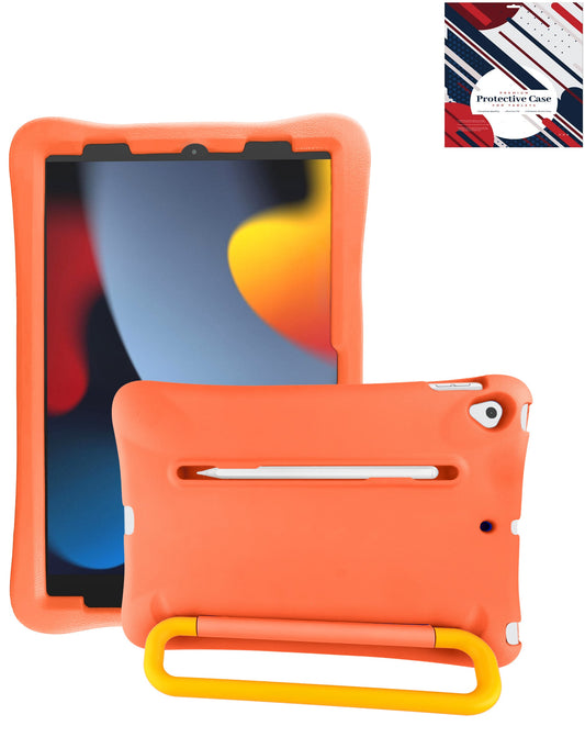 Heavy-Duty Shockproof Kickstand Kids Case for iPad 10.2 7th / 8th / 9th / Air 3 / Pro 10.5 — Orange