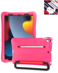 Heavy-Duty Shockproof Kickstand Kids Case for iPad 10.2 7th / 8th / 9th / Air 3 / Pro 10.5 — Hot Pink