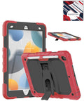 Heavy-Duty Shockproof Kickstand Case for iPad 10.2 7th / 8th / 9th / Air 3 / Pro 10.5 — Red