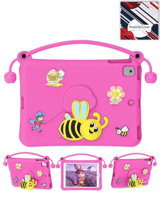 Heavy-Duty Shockproof Kickstand Kids Case for iPad 10.2 7th / 8th / 9th / Air 3 / Pro 10.5 — Hot Pink