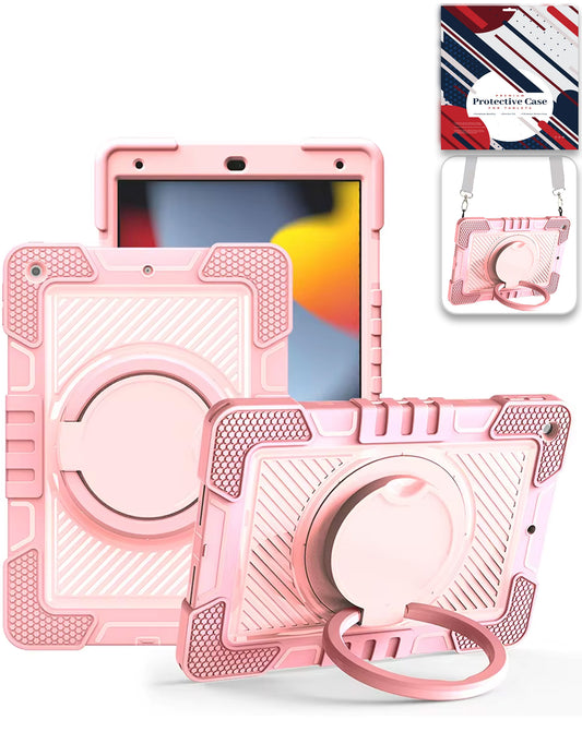 Heavy-Duty Shockproof Kickstand Case for iPad 10.2 7th / 8th / 9th / Air 3 / Pro 10.5 — Pink
