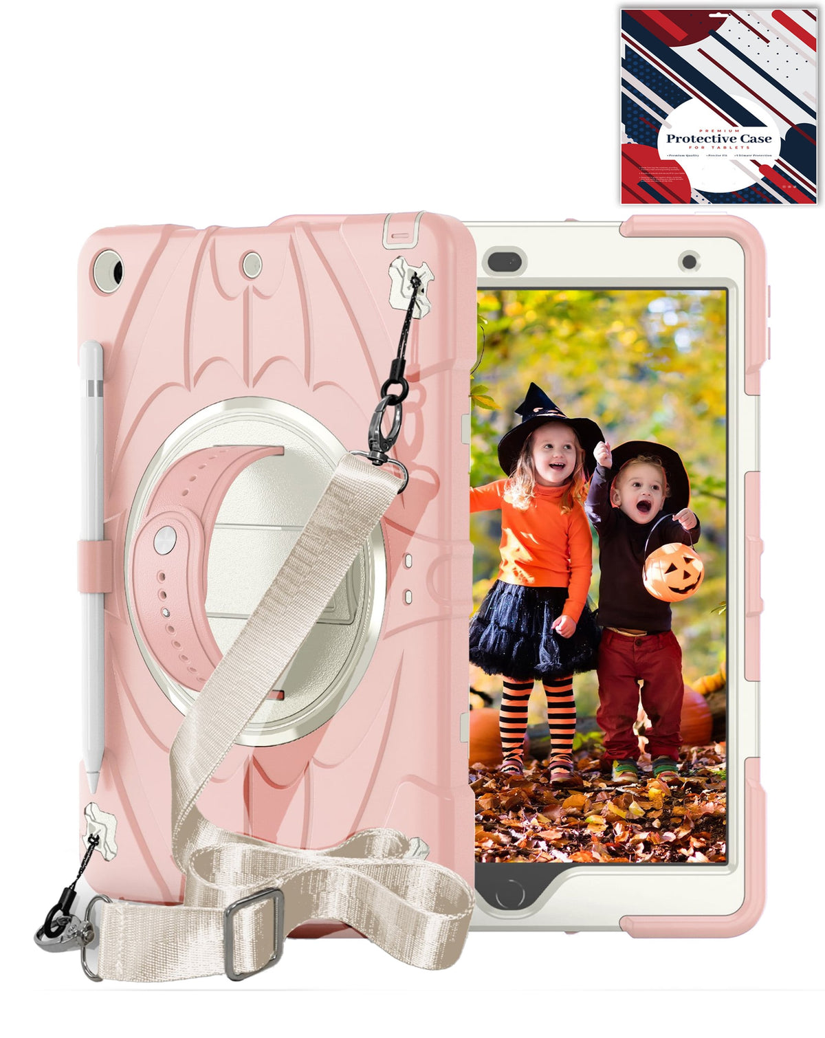 Heavy-Duty Shockproof Kickstand Case for iPad 10.2 7th / 8th / 9th — Pink