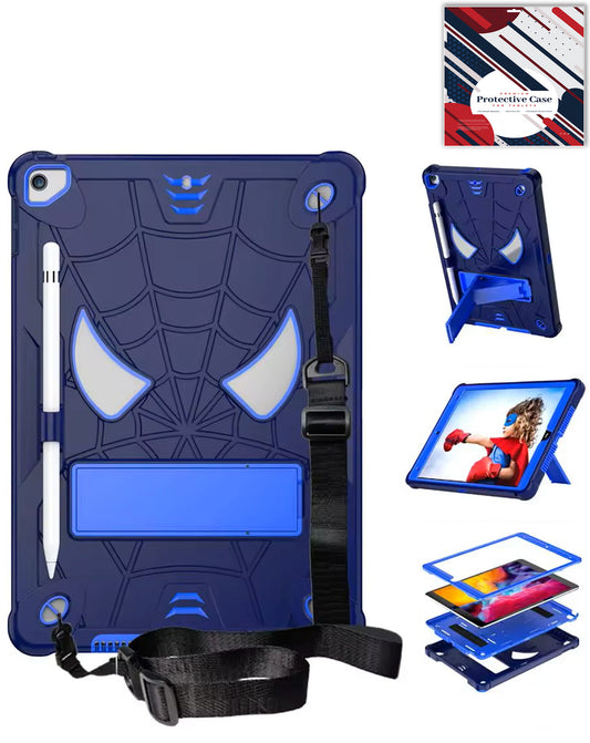 Heavy-Duty Shockproof Kickstand Case for iPad 10.2 7th / 8th / 9th / Air 3 / Pro 10.5 — Navy Blue