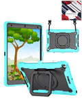 Kickstand Full-Body Case for iPad 10.2 7th / 8th / 9th / Air 3 / Pro 10.5 — Light Blue & Black
