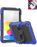 Heavy-Duty Shockproof Kickstand Case for iPad 10 2022 10.9 — Blue