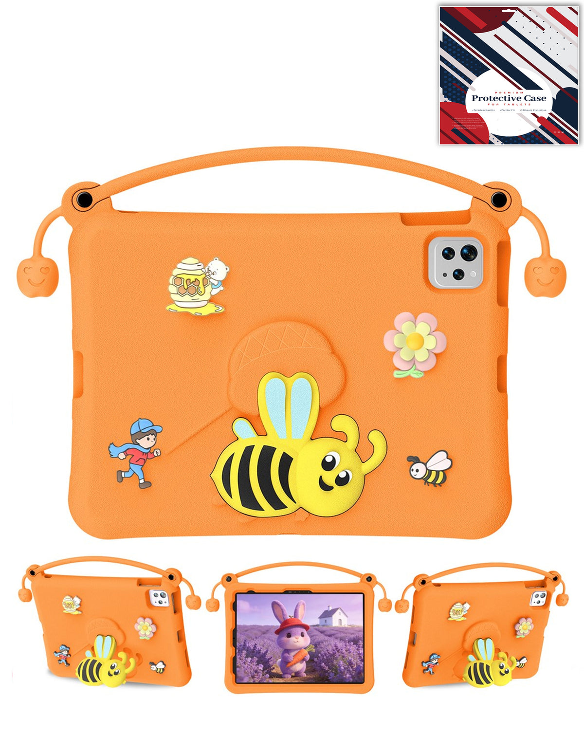 Heavy-Duty Shockproof Kickstand Kids Case for iPad 10 2022 10.9 — Orange