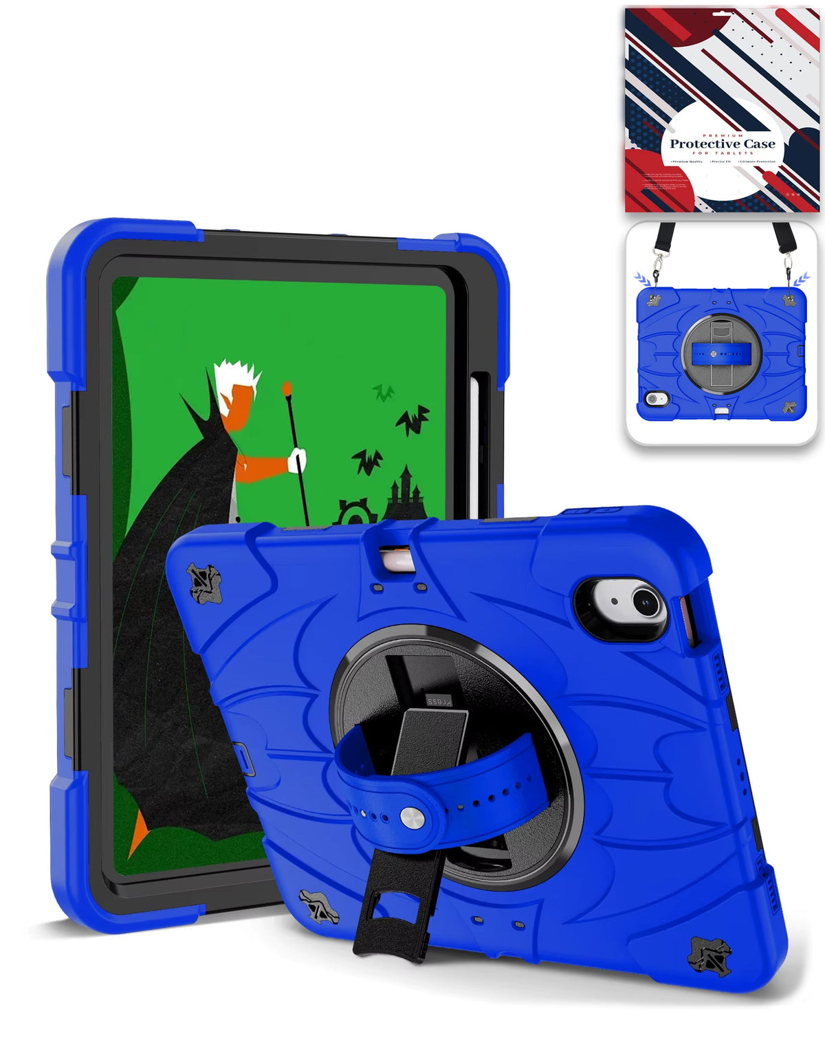 Heavy-Duty Shockproof Kickstand Case for iPad 10 2022 10.9 — Blue