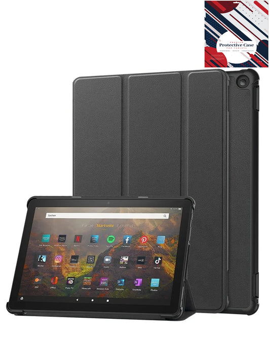 Heavy-Duty Shockproof Kickstand Case for Kindle Fire HD10 2023 — Black