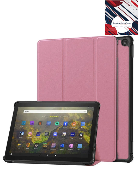 Heavy-Duty Shockproof Kickstand Case for Kindle Fire HD10 2023 — Pink
