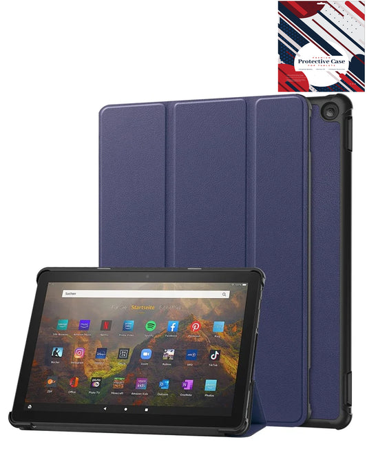 Heavy-Duty Shockproof Kickstand Case for Kindle Fire HD10 2023 — Dark Blue