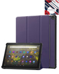 Heavy-Duty Shockproof Kickstand Case for Kindle Fire HD10 2023 — Purple