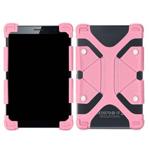 Universal 8"-8.9" Adjustable Shockproof Silicone Case -Light Pink