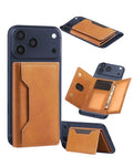 Universal Magnetic Leather Wallet — Brown