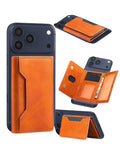 Universal Magnetic Leather Wallet — Orange