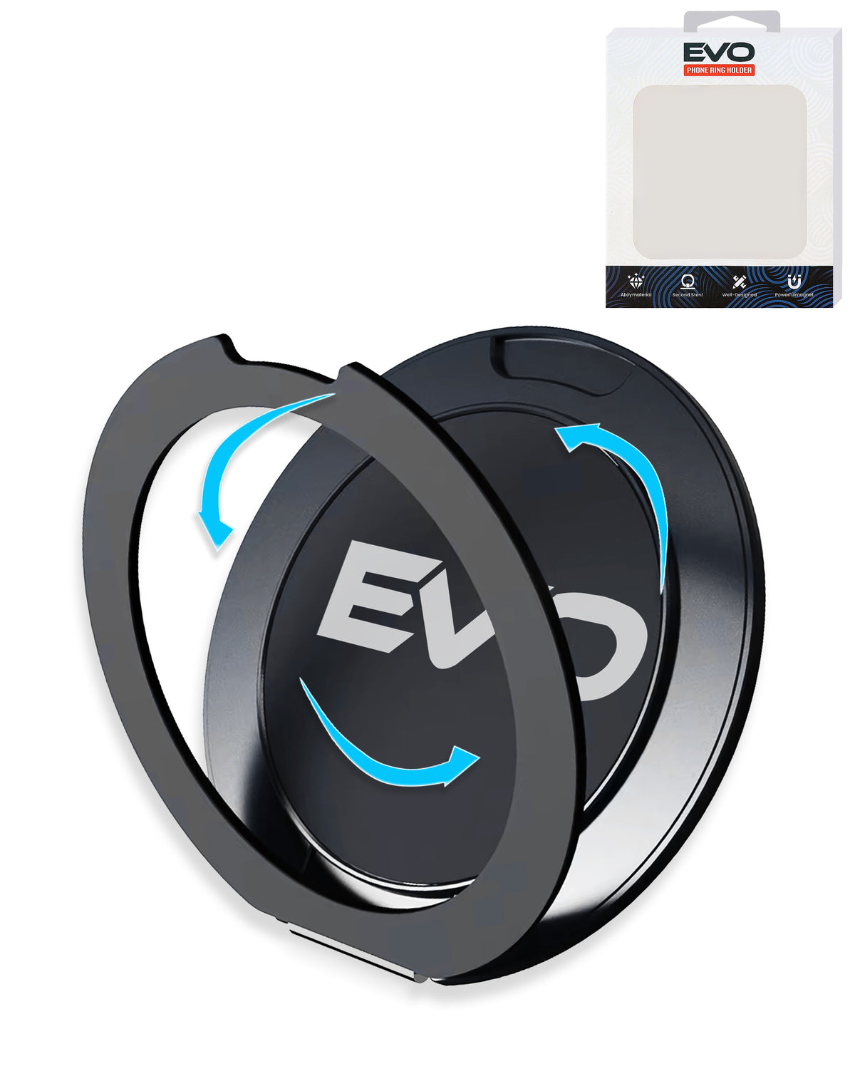 EVO Universal Phone Bracket MagSafe Ring Holder — Black