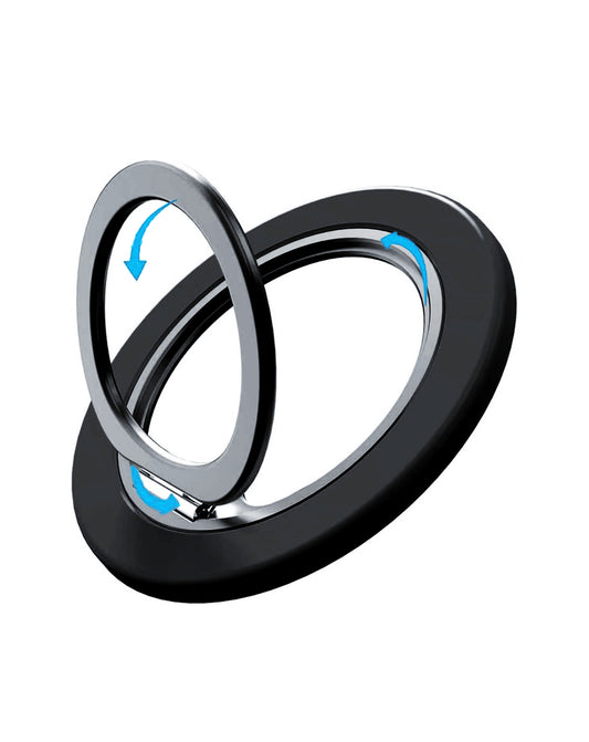 Universal Phone Bracket Foldable Ring Holder — Black