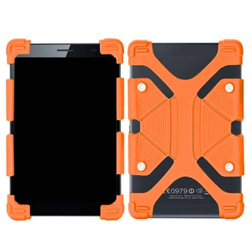Universal 7"-7.9" Adjustable Shockproof Silicone Case -Orange