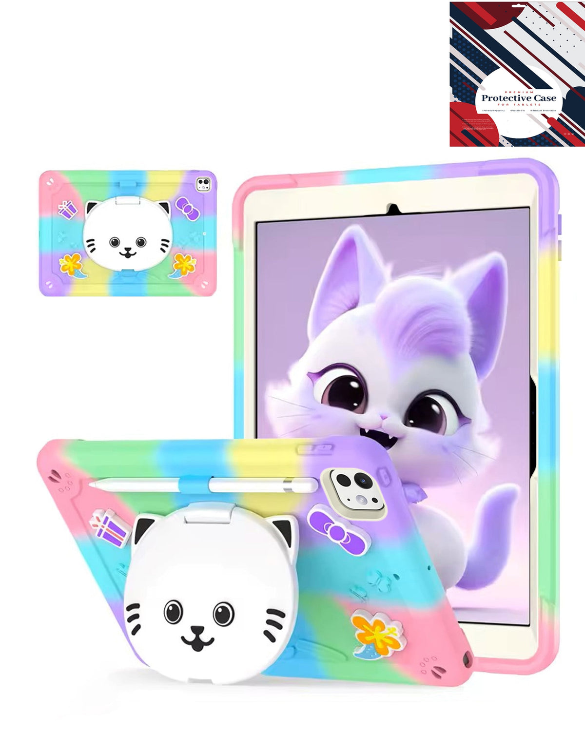 Heavy-Duty Shockproof Kickstand Case for iPad Pro 11 5th / 2024 — Colorful Purple