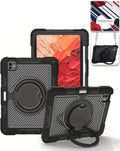 Heavy-Duty Shockproof Kickstand Case for iPad Pro 11 2024 / 2025 — Black