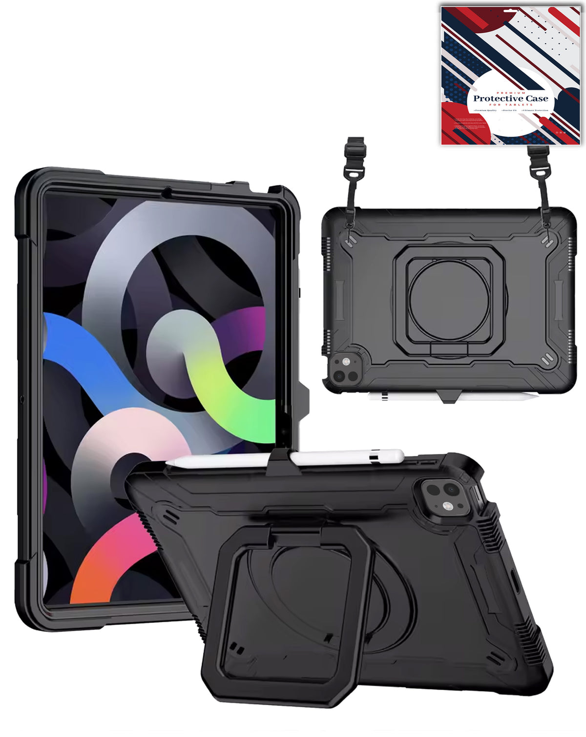 Kickstand Full-Body Case for iPad Pro 11 2024 / 2025 — Black