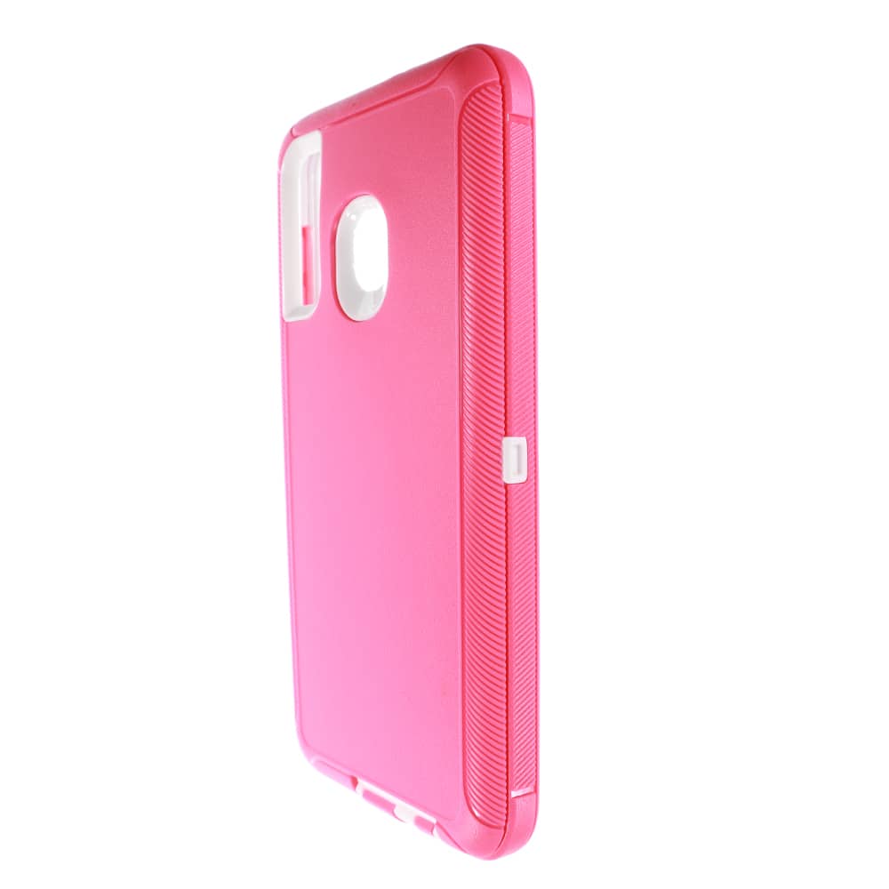 Heavy-Duty Shockproof Case for Galaxy A50s / A50 / A30s / A30 / A20 — Hot Pink & White