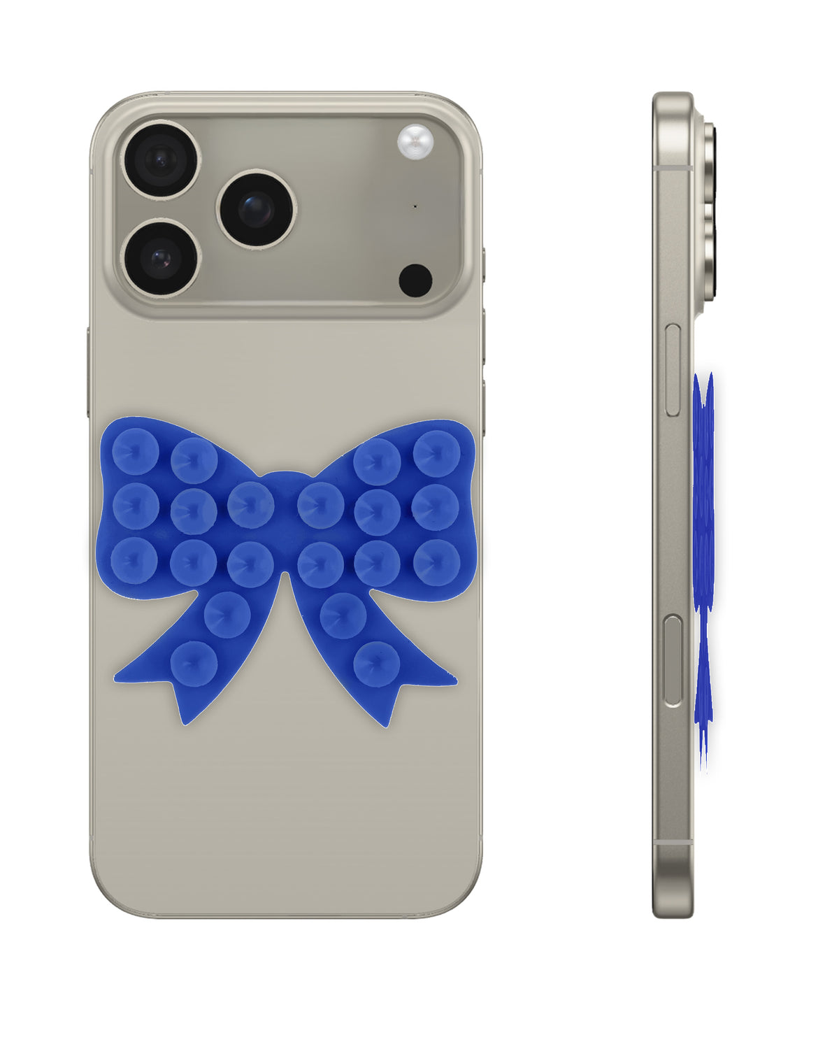 Fashion Bow Beads Silicone Suction Cup Phone Holder - Dark Blue