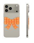 Fashion Bow Beads Silicone Suction Cup Phone Holder - Orange