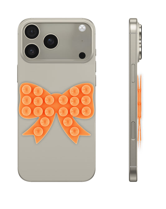 Fashion Bow Beads Silicone Suction Cup Phone Holder - Orange