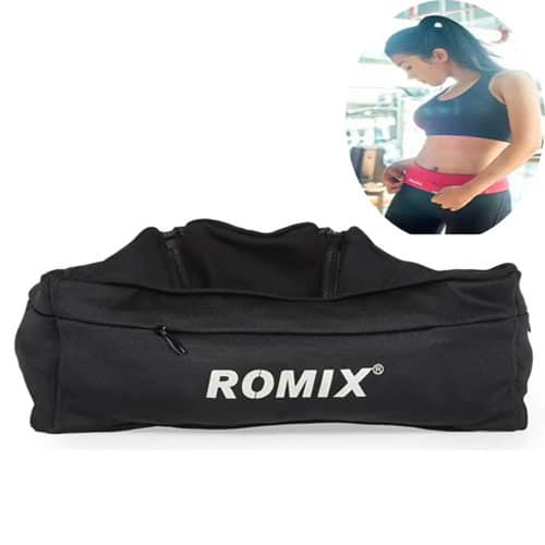 Romix RH26 Elastic Spandex Sports Waist Bag Pouch — 4.7", Black