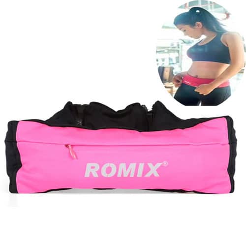 Romix RH26 Elastic Spandex Sports Waist Bag Pouch — 5.5", Pink
