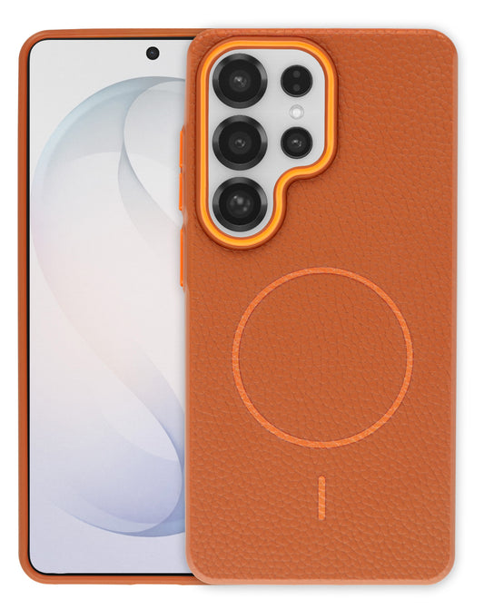 Magnetic Leather Case for Galaxy S24 Ultra