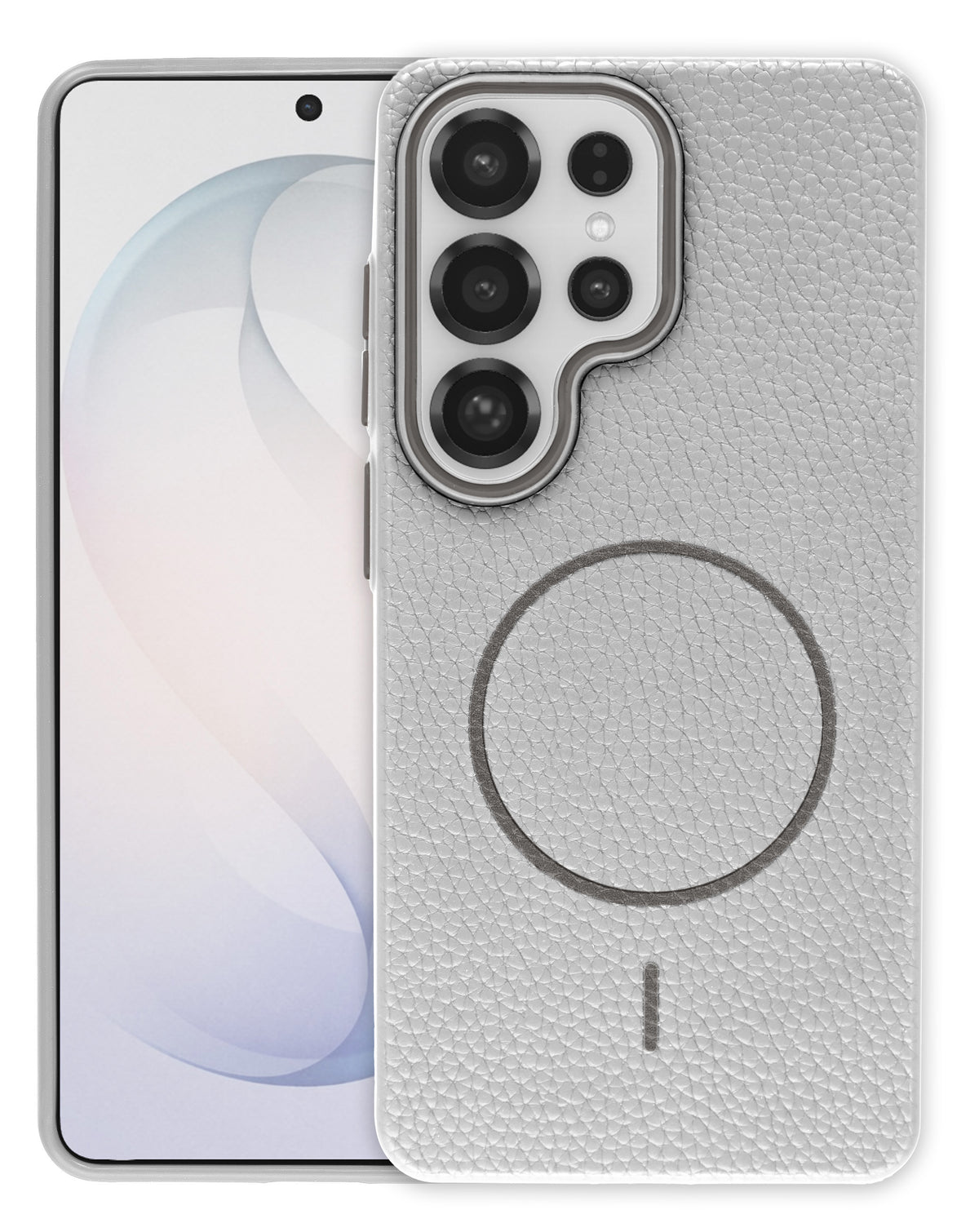 Magnetic Leather Case for Galaxy S24 Ultra — Tit Gray