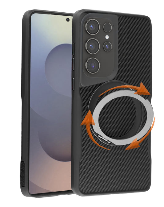 Magnetic Kickstand Full-Body Case for Galaxy S24 Ultra — Black