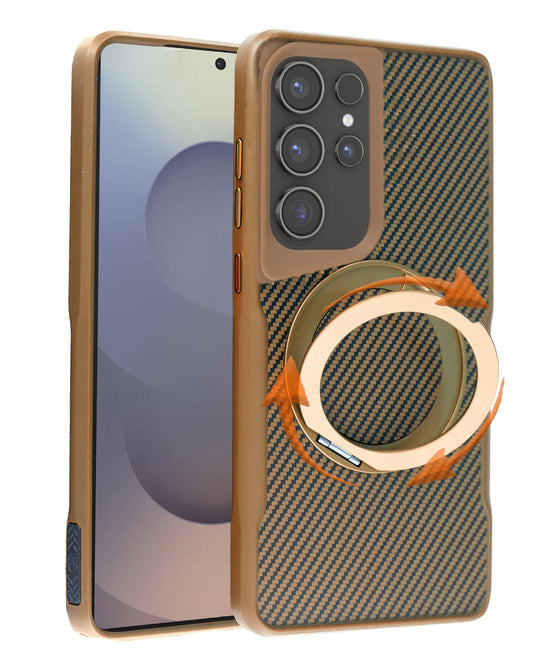 Magnetic Kickstand Full-Body Case for Galaxy S24 Ultra — Gold
