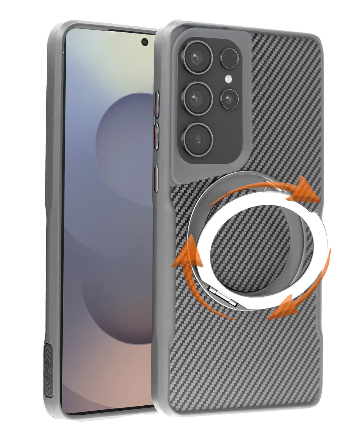 Magnetic Kickstand Full-Body Case for Galaxy S24 Ultra — Silver