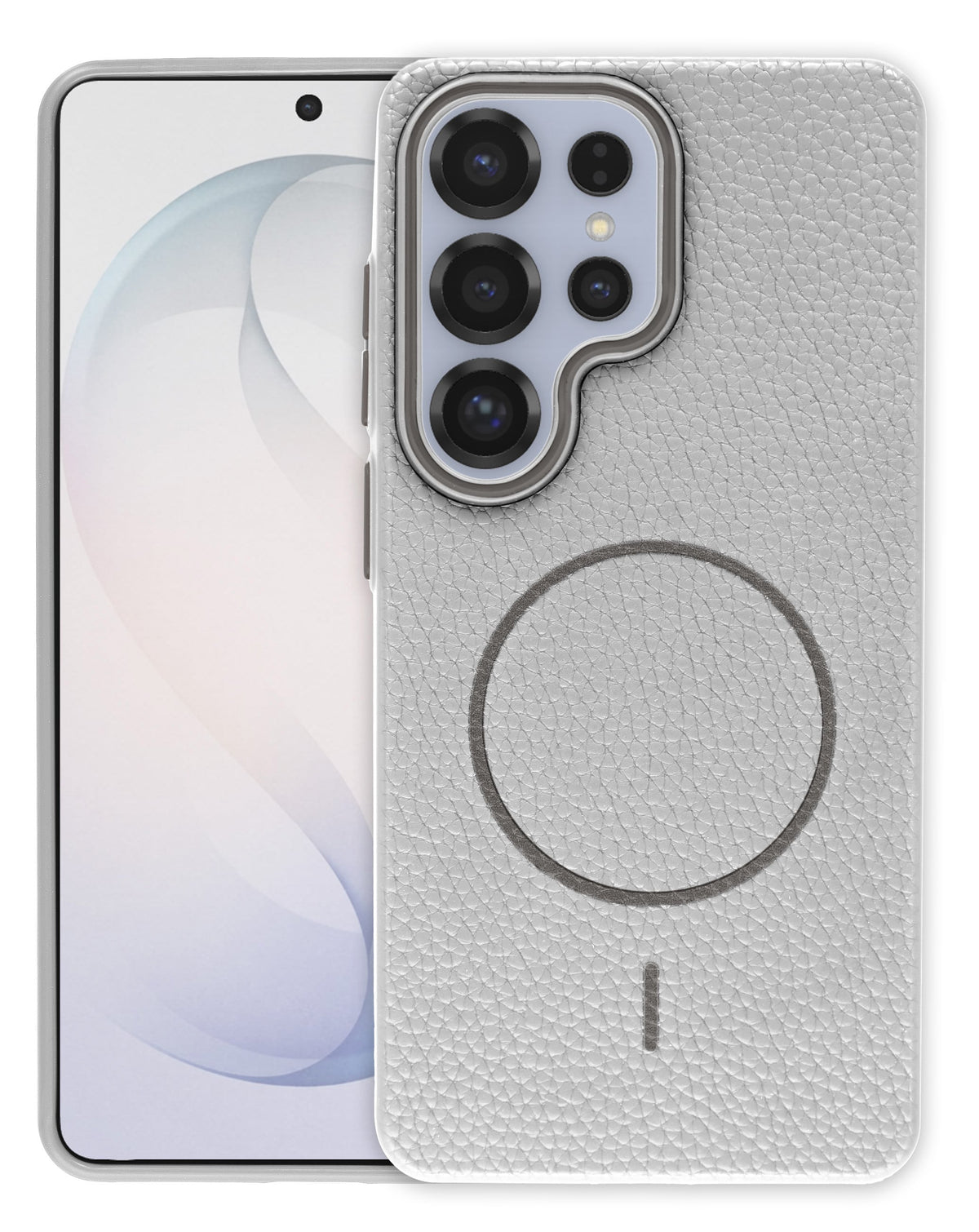Magnetic Leather Case for Galaxy S25 Ultra — Tit Gray