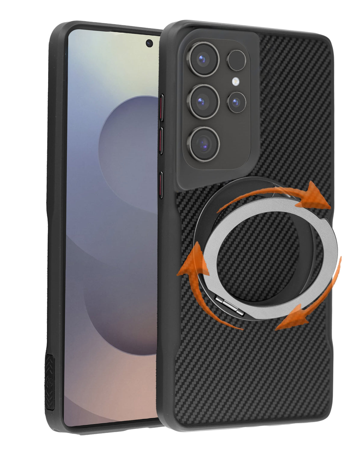 Magnetic Kickstand Full-Body Case for Galaxy S25 Ultra — Black