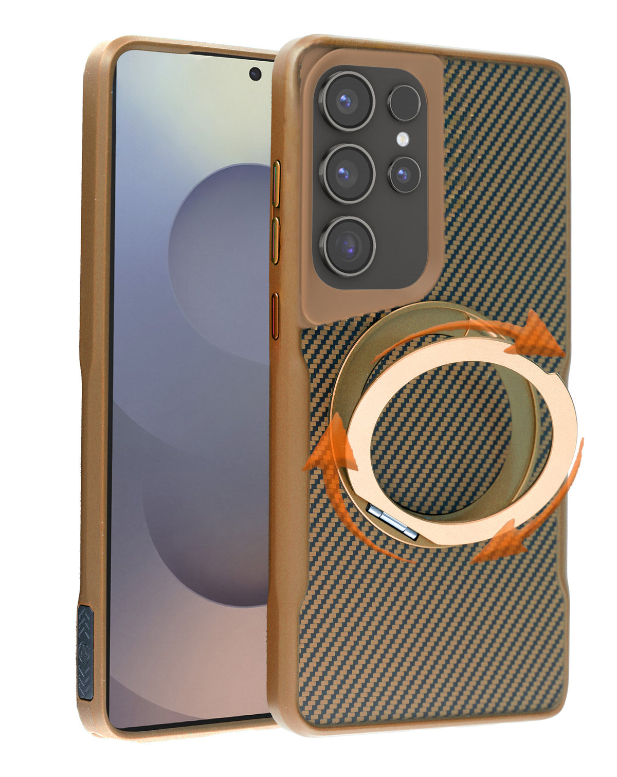 Magnetic Kickstand Full-Body Case for Galaxy S25 Ultra — Gold