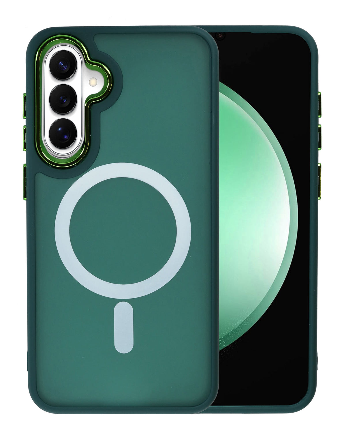 Magnetic Wireless-Charging Compatible Case for Galaxy S26FE — Dark Green