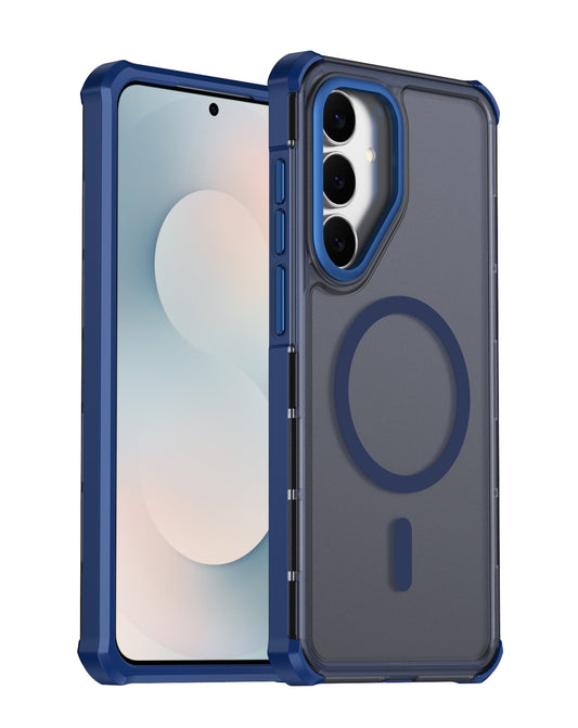Heavy-Duty Shockproof Wireless-Charging Compatible Case for Galaxy S26FE — Blue
