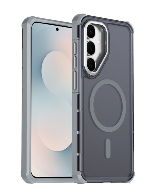 Heavy-Duty Shockproof Wireless-Charging Compatible Case for Galaxy S26FE — Gray