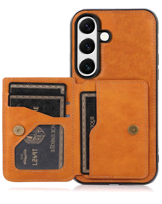 Wallet Leather Case for Galaxy S26 Plus — Orange