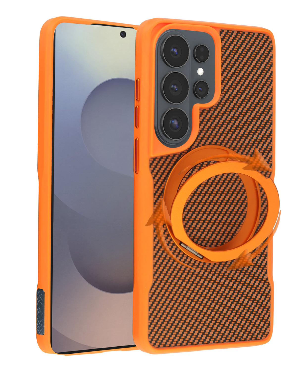 Magnetic Kickstand Full-Body Case for Galaxy S26 Ultra — Orange