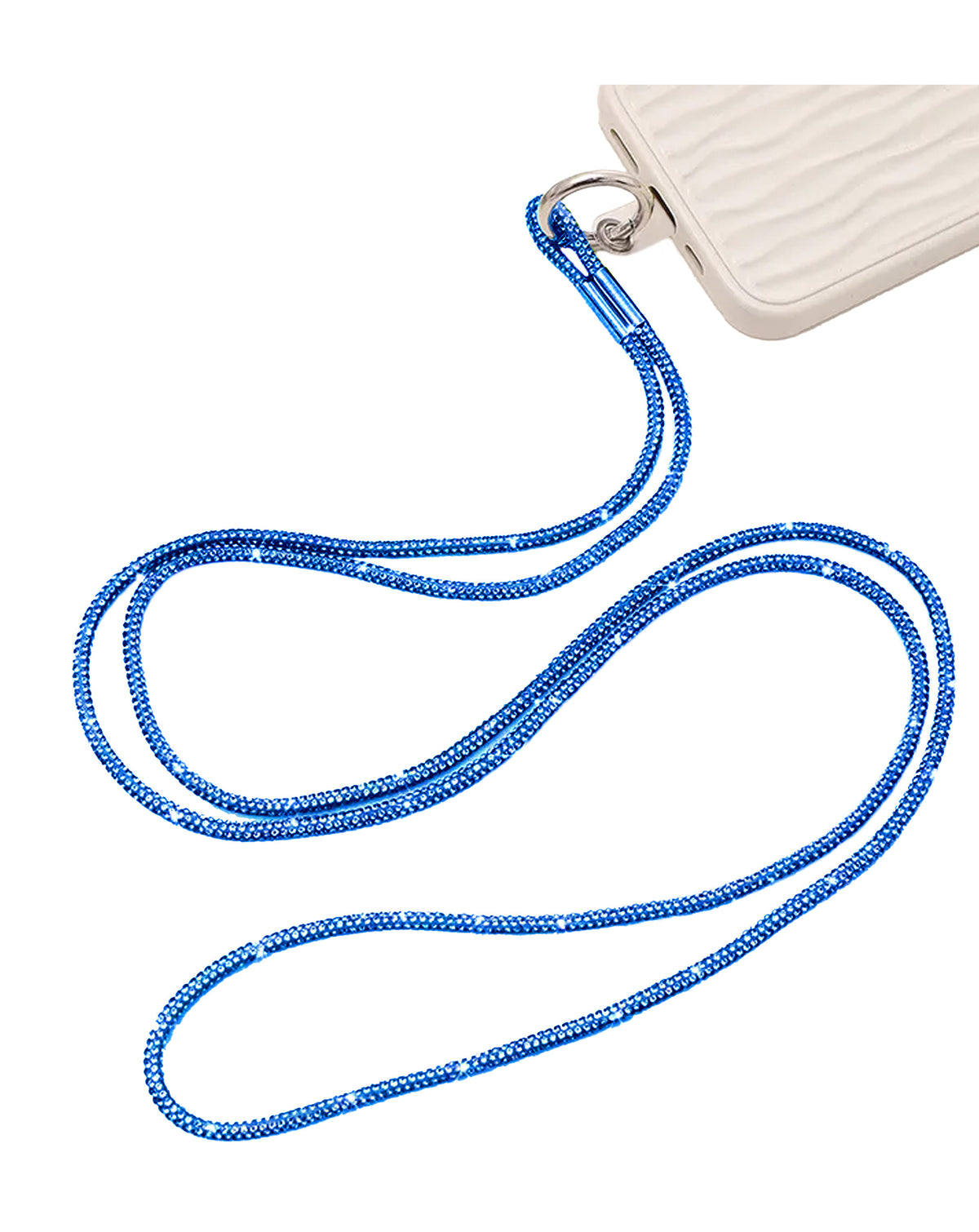 Crystal Neck Lanyard Keychain - Blue