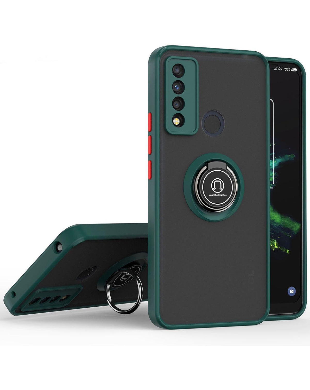 Kickstand Case for TCL 20 — Dark Green