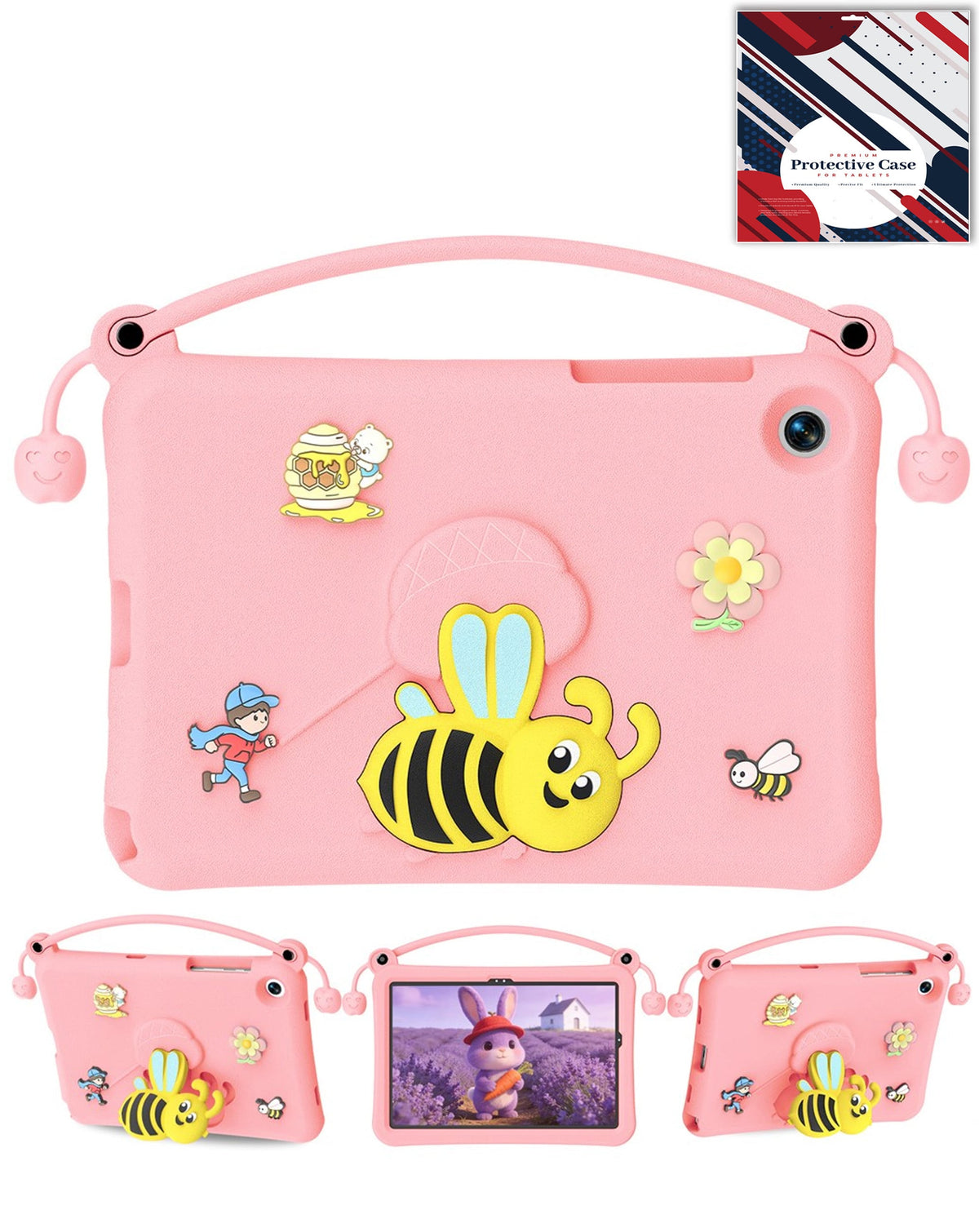 Heavy-Duty Shockproof Kickstand Kids Case for Galaxy Tab A9 Plus / Tab A11 Plus — Pink