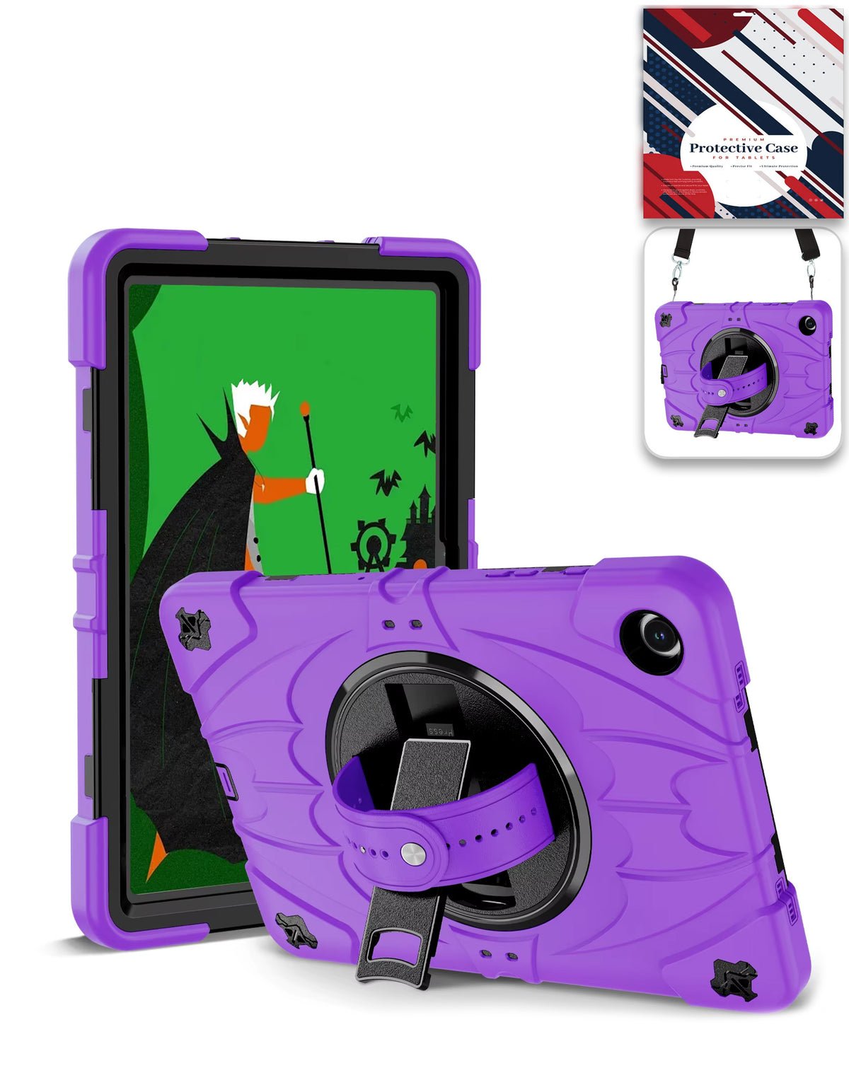 Heavy-Duty Shockproof Kickstand Case for Galaxy Tab A9 Plus / Tab A11 Plus — Purple